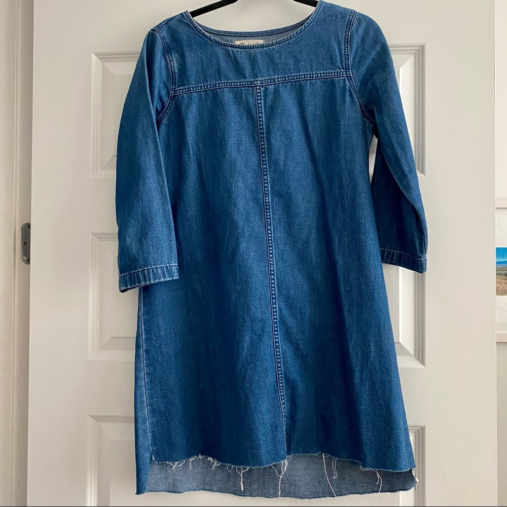 Madewell Denim Dress w Cutoff Detail Longer Back